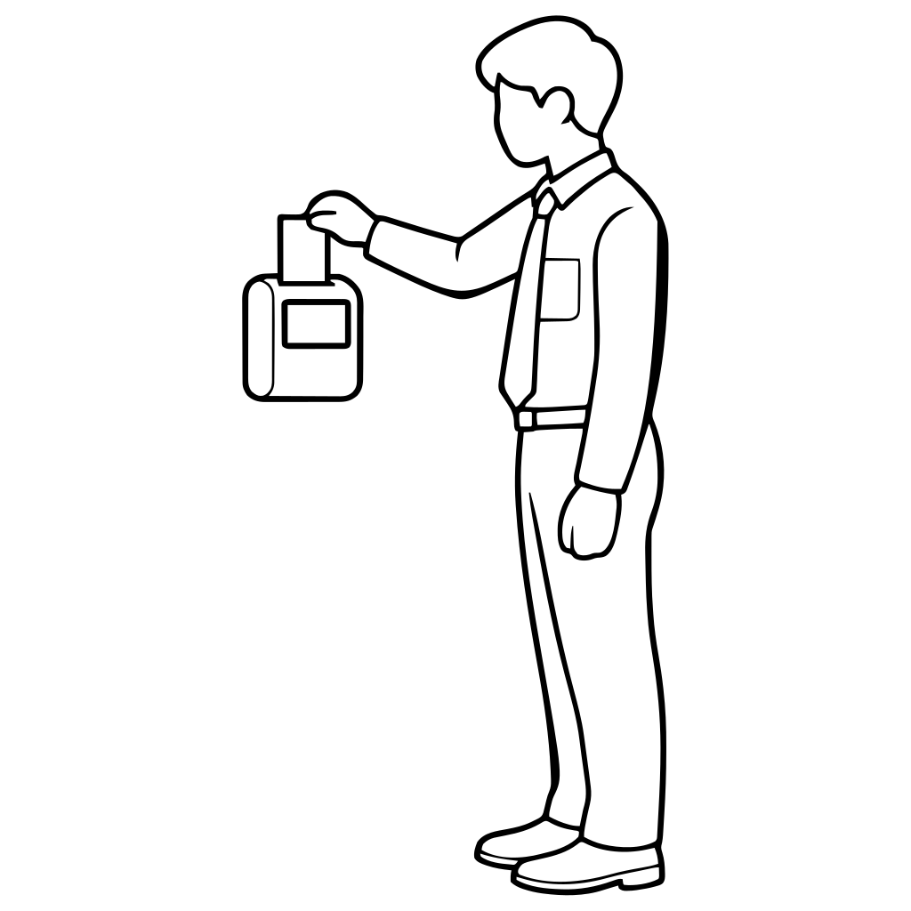 タイムカードを打刻するのイラスト（シンプル）