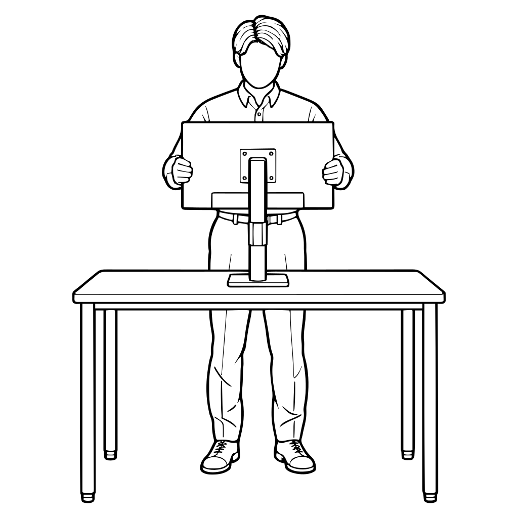 Adjusting monitor height illustration (Line style)