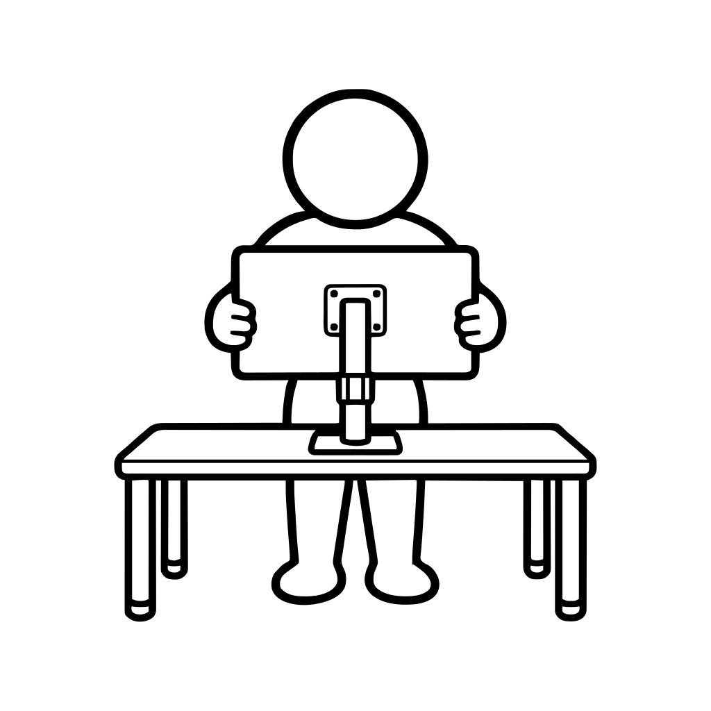Adjusting monitor height illustration (Rounded style)
