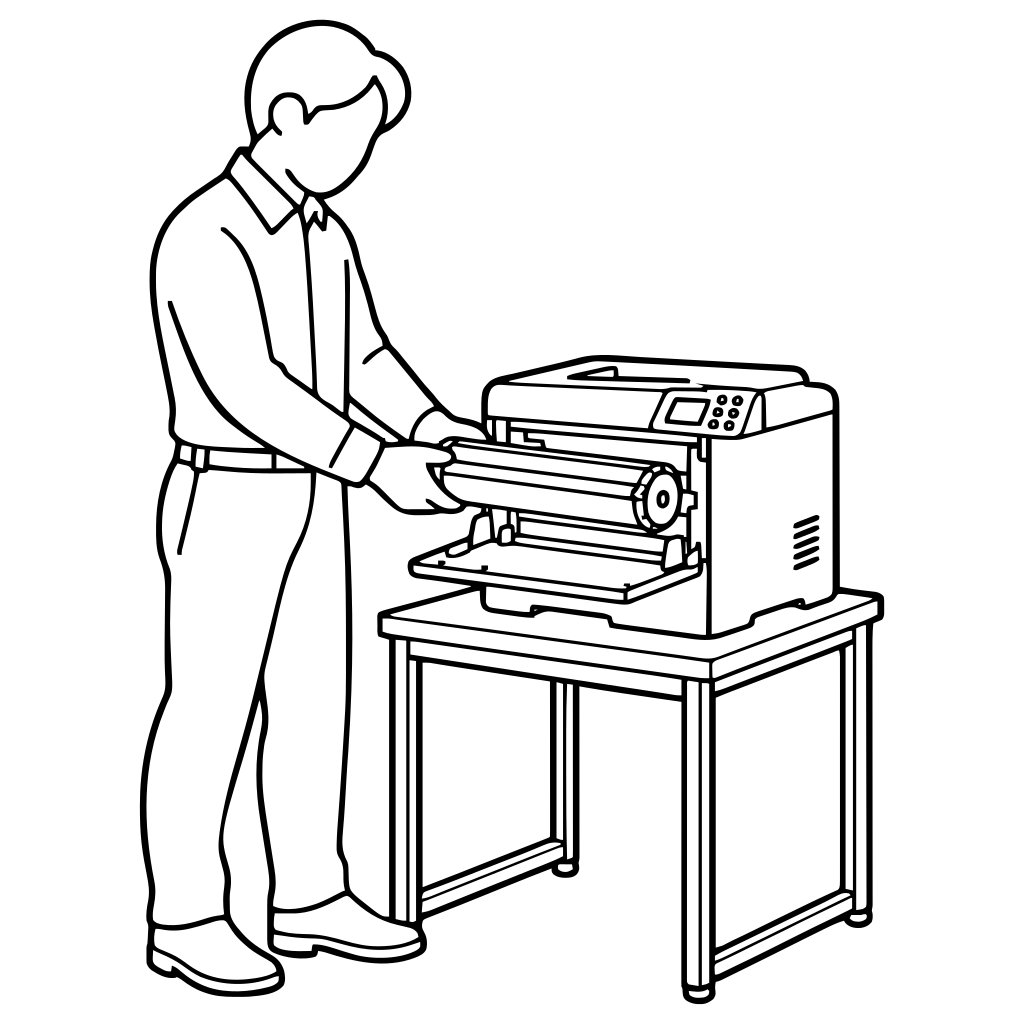 Replacing printer toner illustration (Simple style)
