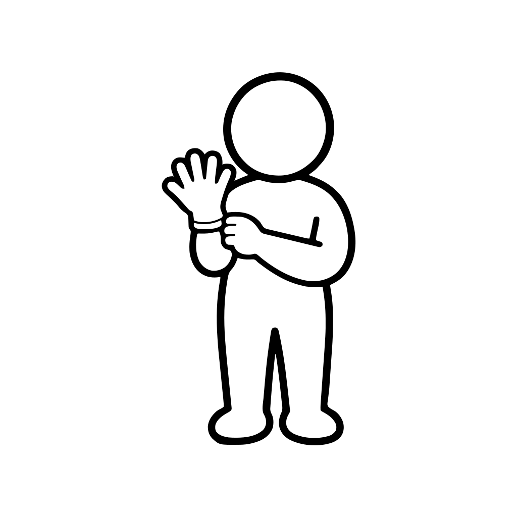 作業用手袋を着けるのイラスト（丸みのあるデフォルメ）