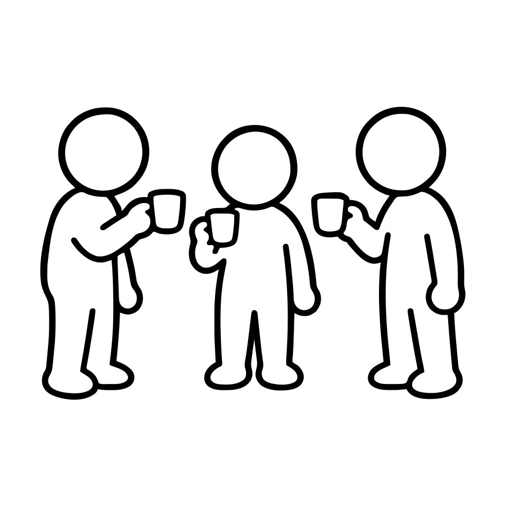 乾杯する職場の仲間3人のイラスト（丸みのあるデフォルメ）