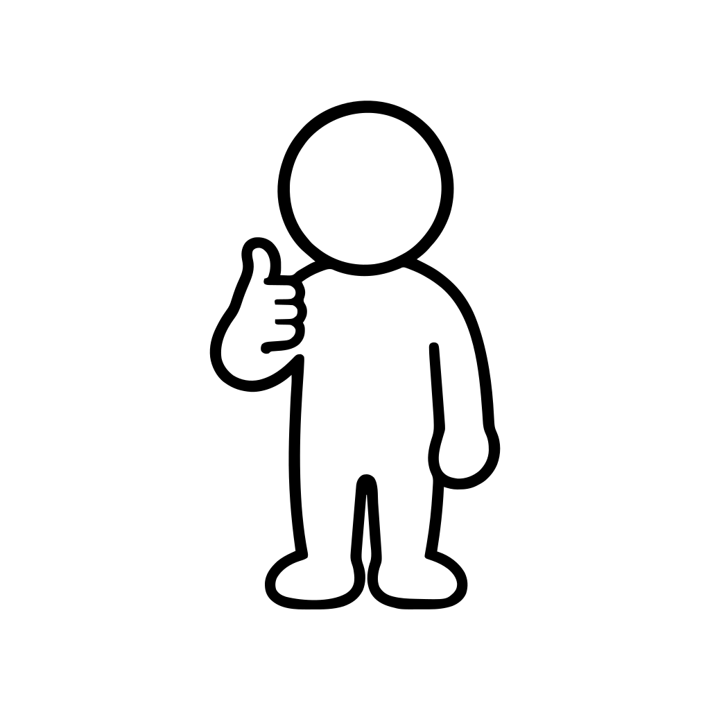 サムズアップする人のイラスト（丸みのあるデフォルメ）