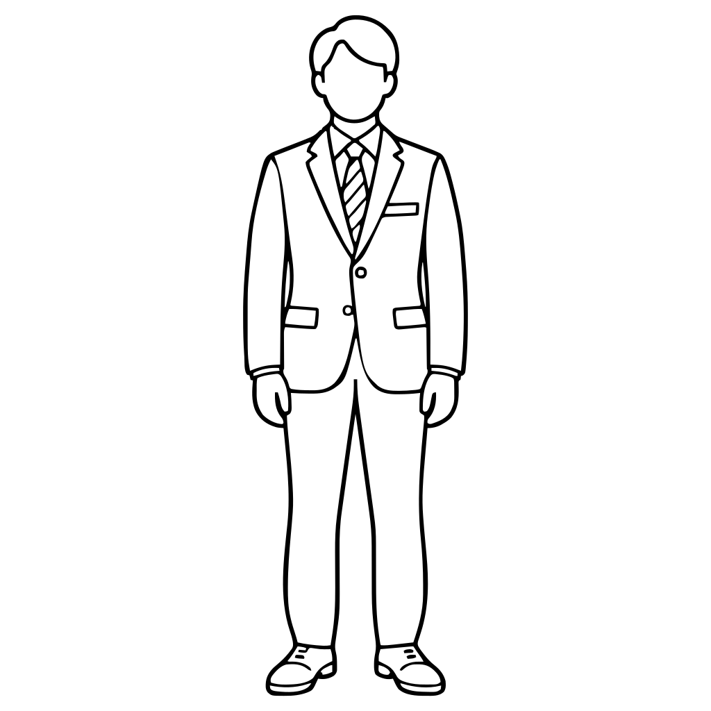 自然に立つビジネスパーソンのイラスト（シンプル）