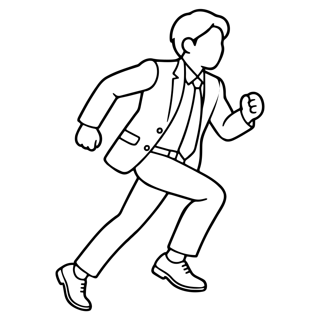急いで走る人のイラスト（シンプル）
