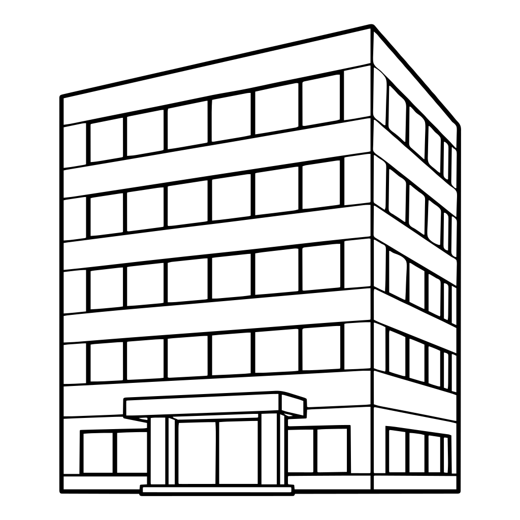 会社のオフィスビルのイラスト（シンプル）