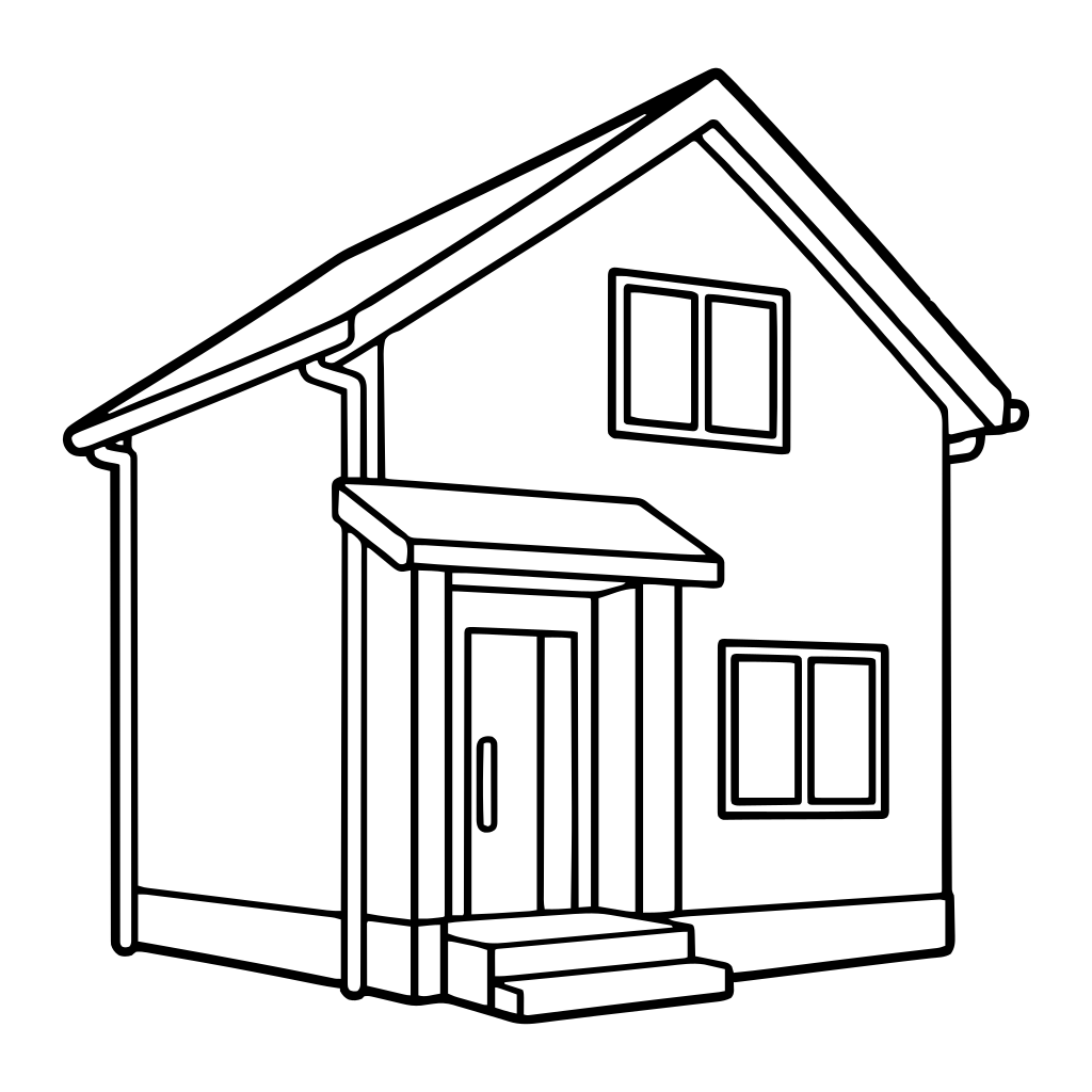 戸建て住宅のイラスト（シンプル）