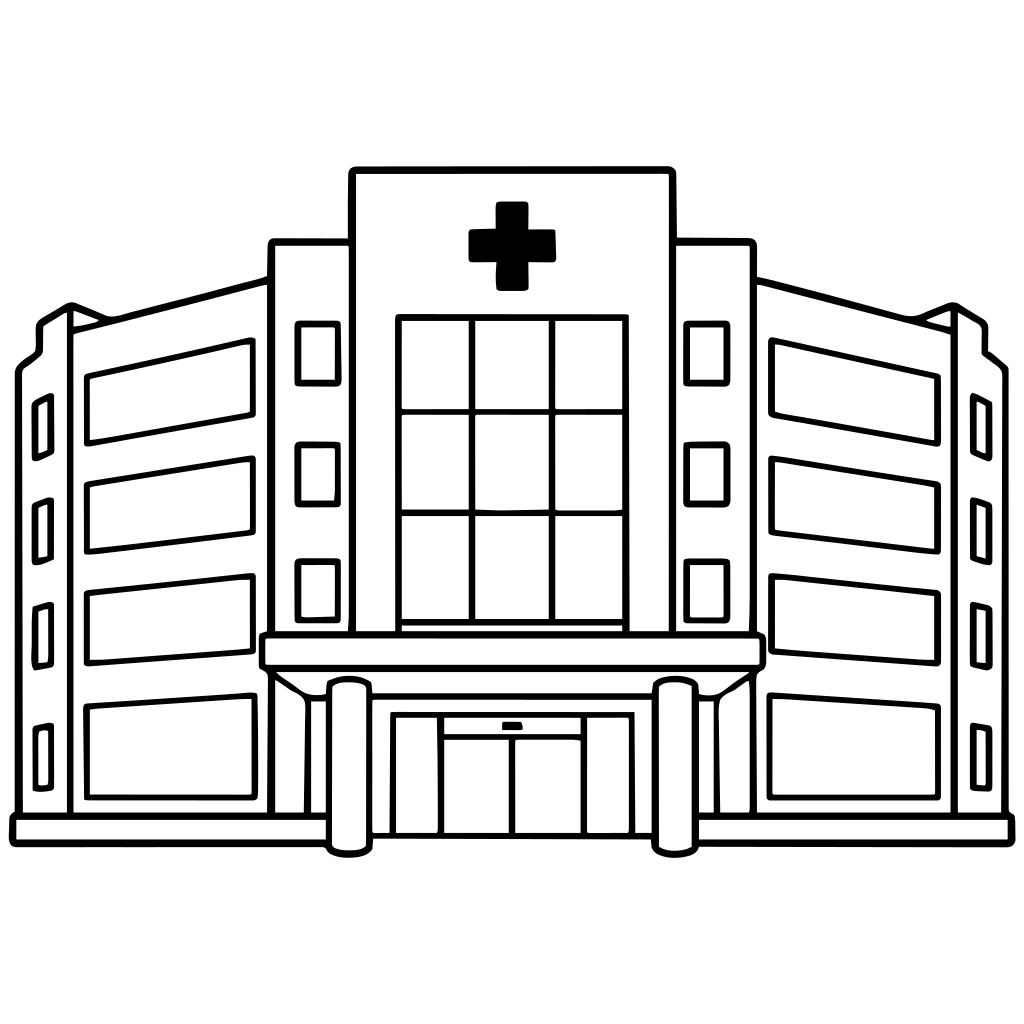 病院の建物のイラスト（シンプル）