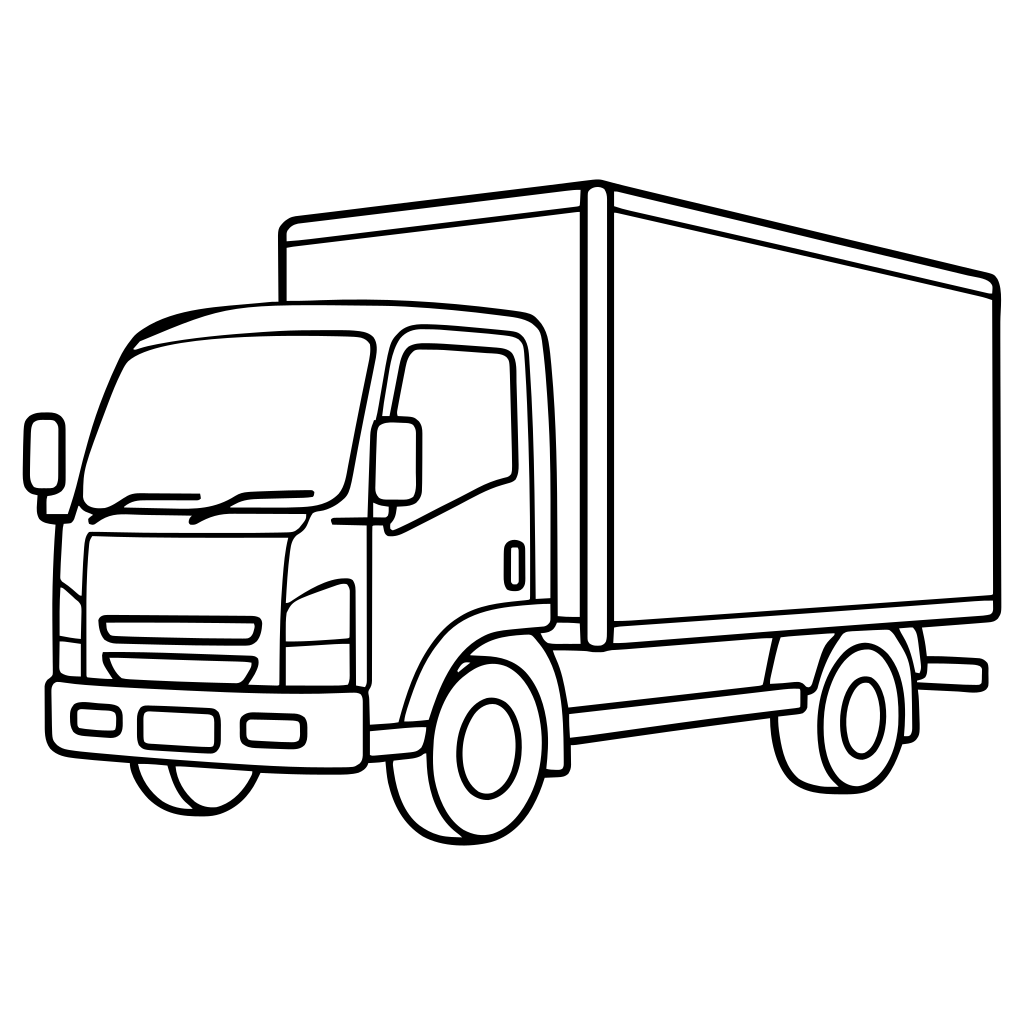 配送用のトラックのイラスト（シンプル）