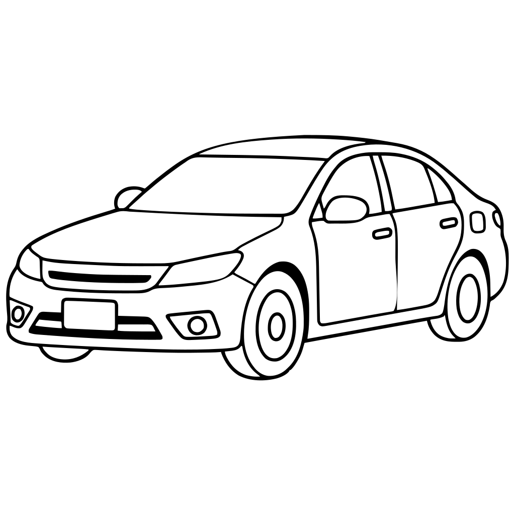 乗用車のイラスト（シンプル）