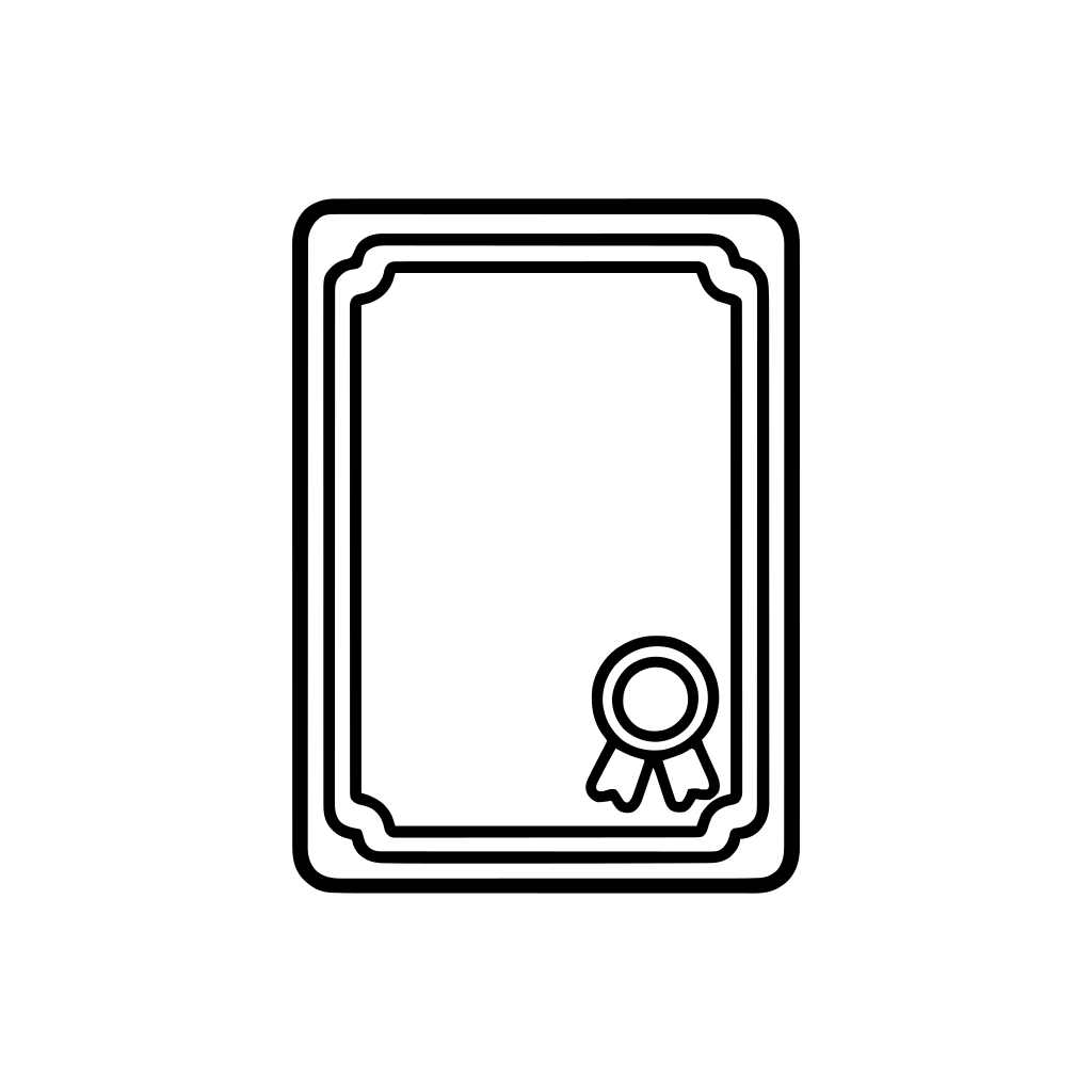 証書・賞状のイラスト（丸みのあるデフォルメ）