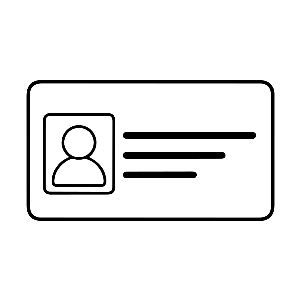 汎用の会員証カードのイラスト（線画）