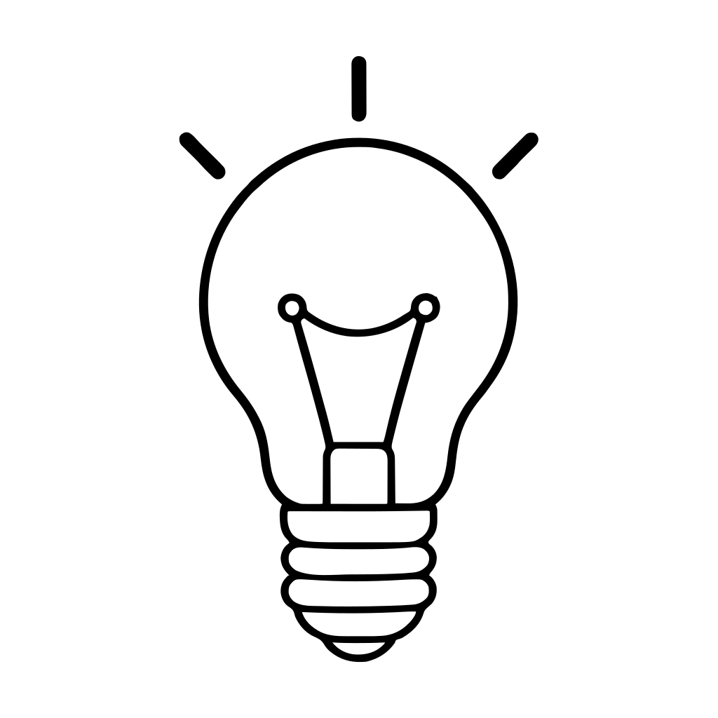 電球の記号のイラスト（シンプル）