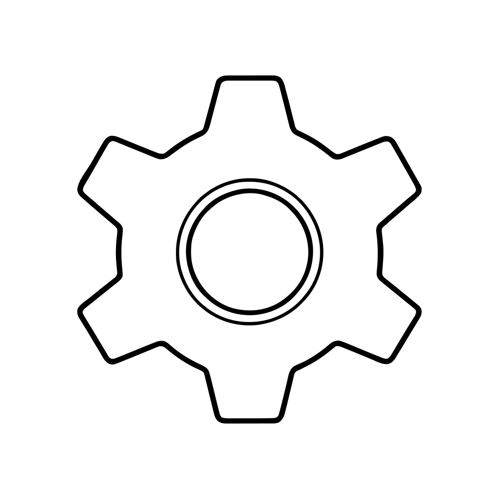 歯車の記号のイラスト（線画）