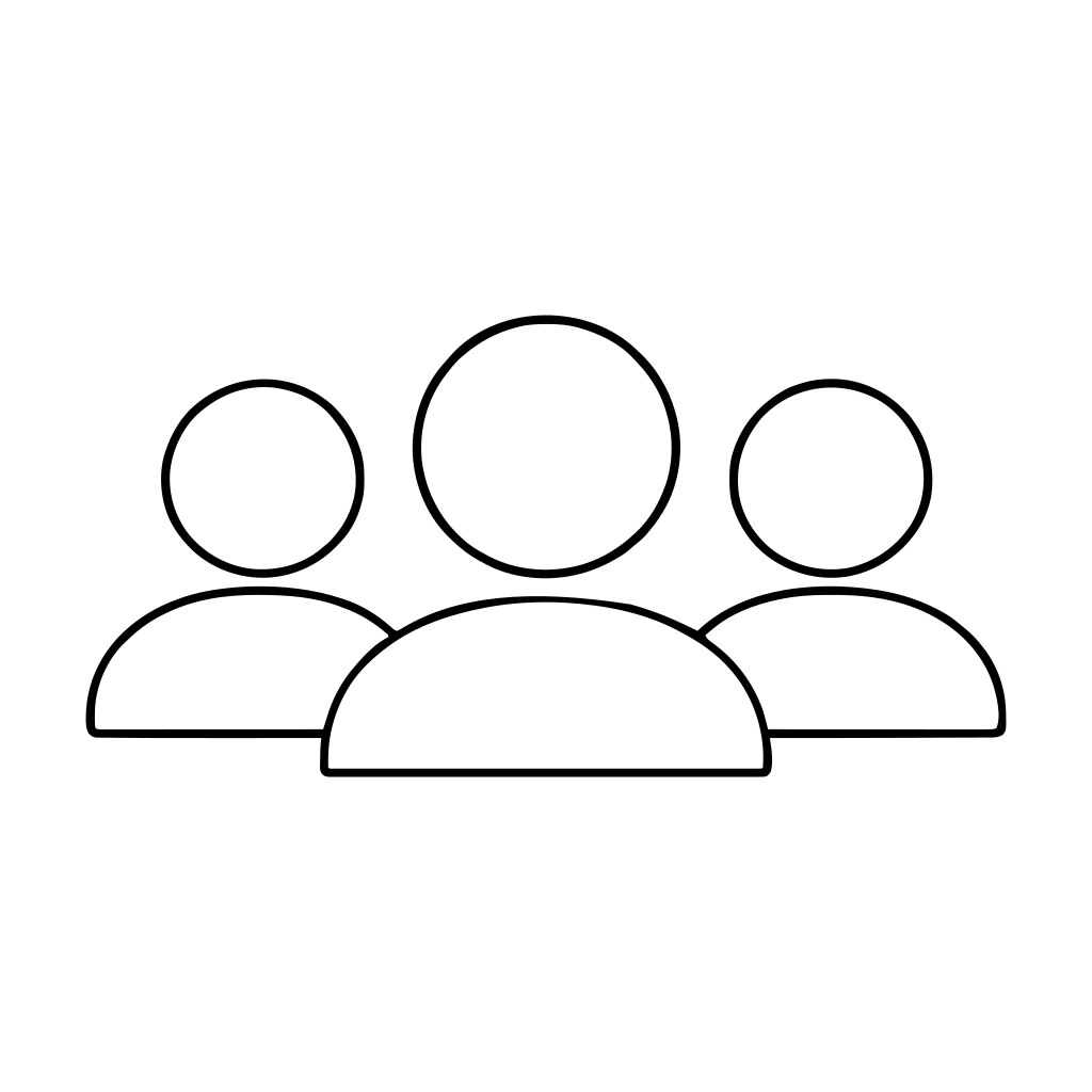 3人の人物ピクトグラムのイラスト（シンプル）