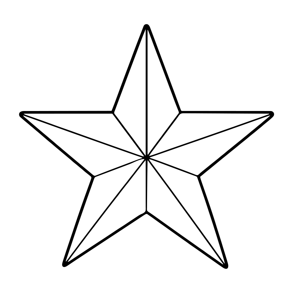 星の記号のイラスト（線画）