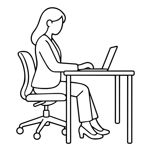 ノートPCに入力する人のイラスト（シンプル）