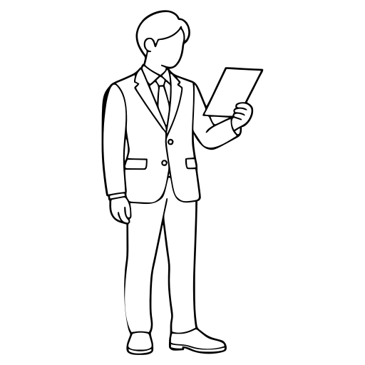 書類を読む人のイラスト（シンプル）