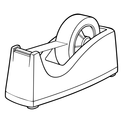 テープカッターのイラスト（線画）