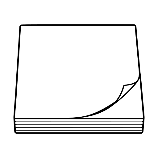 付箋のイラスト（線画）