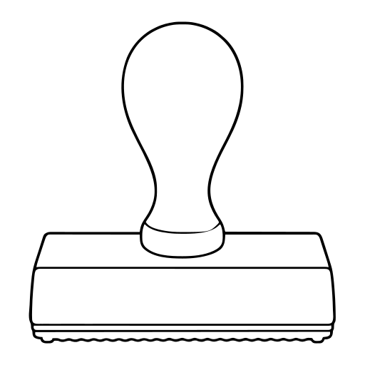 持ち手付きスタンプのイラスト（線画）