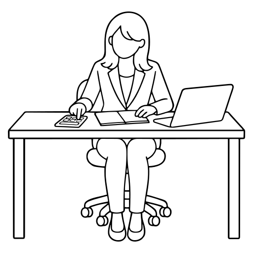 電卓で計算するのイラスト（シンプル）
