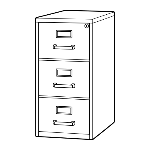 ファイリングキャビネットのイラスト（線画）