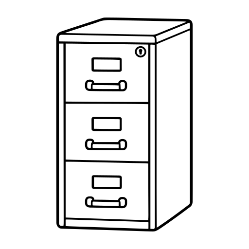 ファイリングキャビネットのイラスト（シンプル）