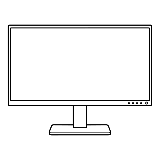 モニターのイラスト（線画）