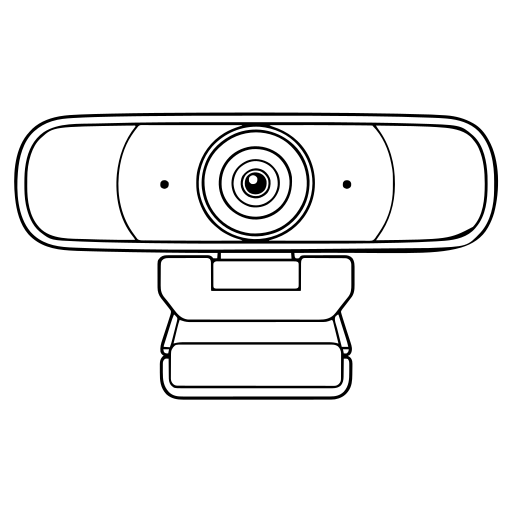 Webカメラのイラスト（線画）