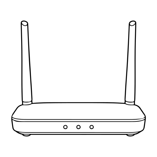無線LANルーターのイラスト（線画）