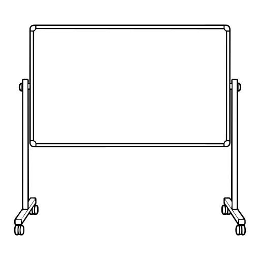 移動式ホワイトボードのイラスト（線画）