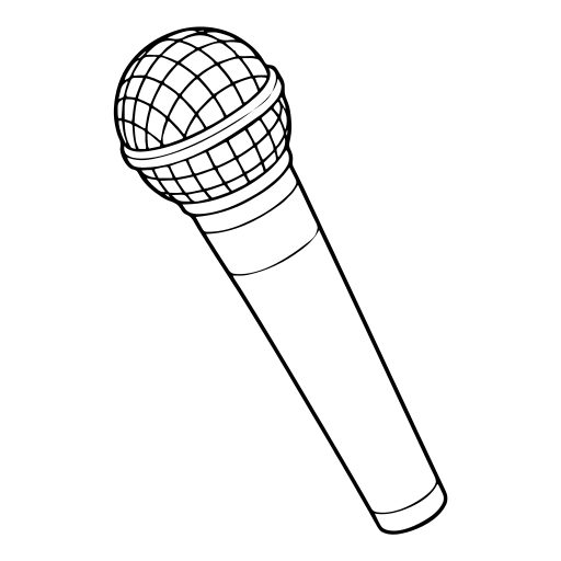 ハンドマイクのイラスト（線画）