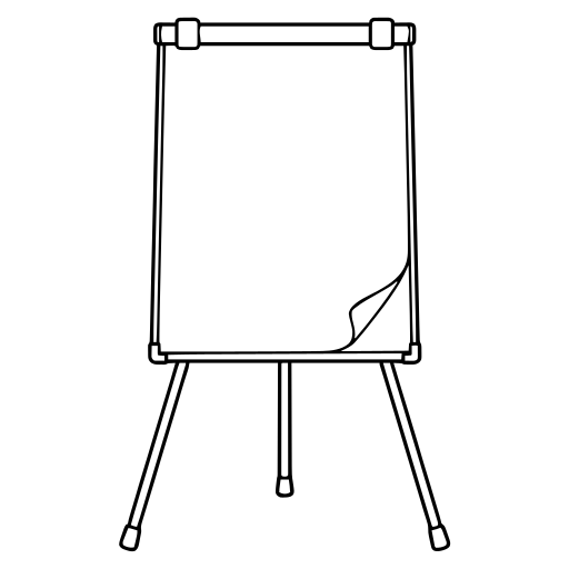 フリップチャートのイラスト（線画）