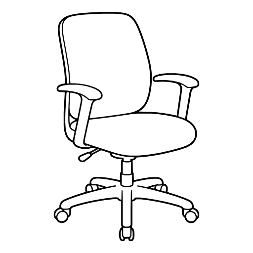 オフィスチェアのイラスト（線画）