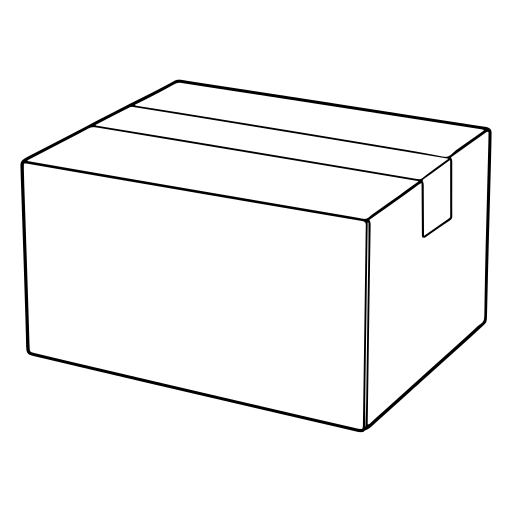 段ボール箱のイラスト（線画）