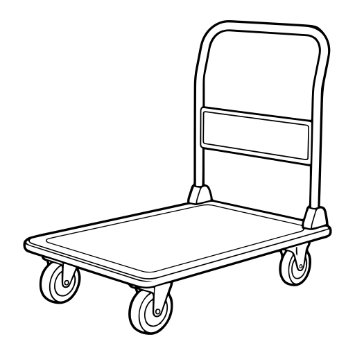 荷物用台車のイラスト（線画）
