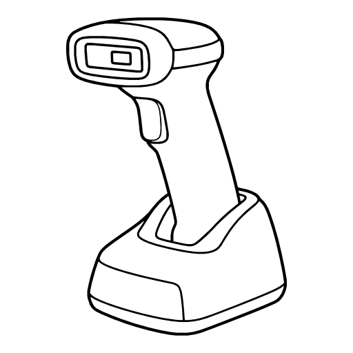 バーコードリーダーのイラスト（線画）