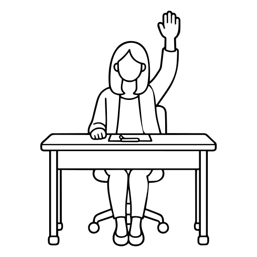 会議で挙手するのイラスト（シンプル）