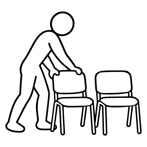 会場の椅子を並べるのイラスト（シンプル）