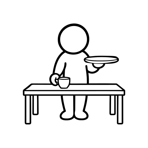 飲み物を出すのイラスト（丸みのあるデフォルメ）
