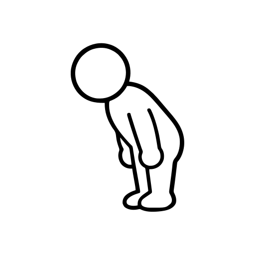お辞儀する人のイラスト（丸みのあるデフォルメ）