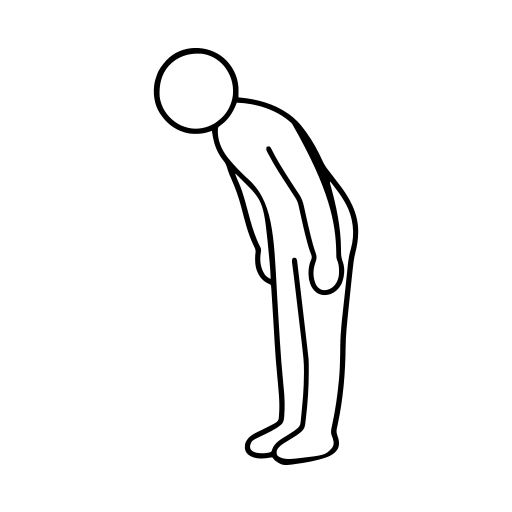 お辞儀する人のイラスト（シンプル）