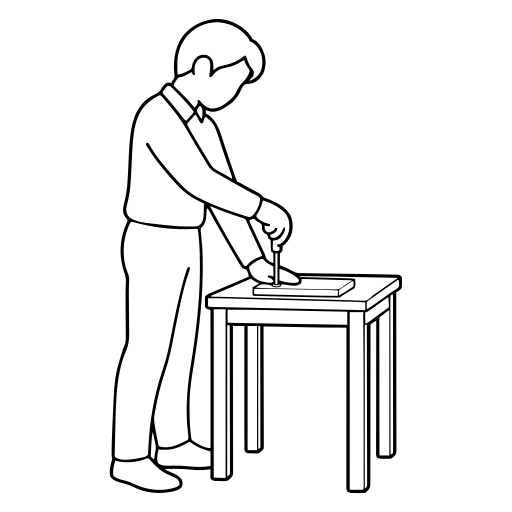 工具でねじを締めるのイラスト（シンプル）