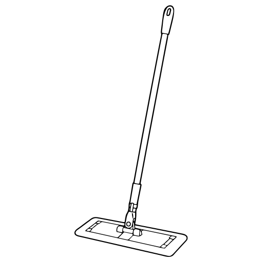 モップのイラスト（線画）