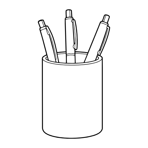 ペン立てのイラスト（線画）