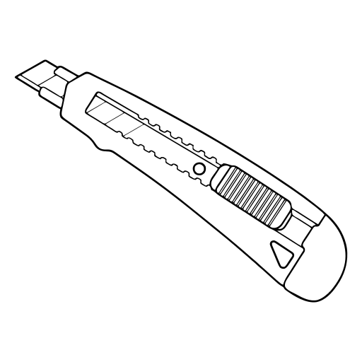 カッターナイフのイラスト（線画）