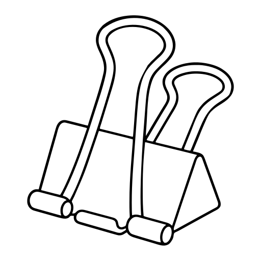 ダブルクリップのイラスト（シンプル）