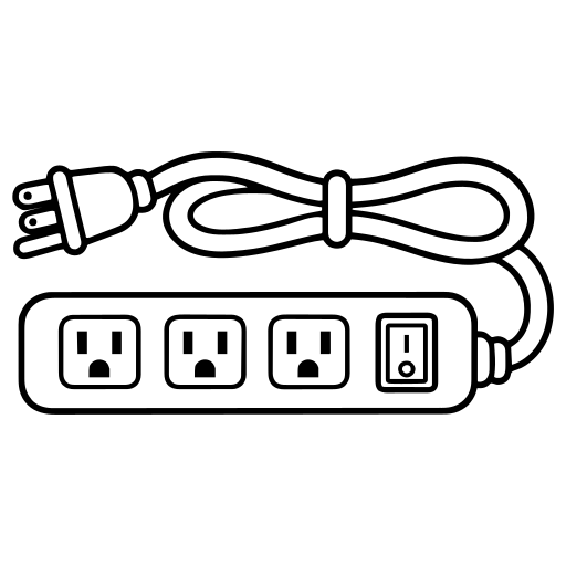 電源タップのイラスト（丸みのあるデフォルメ）