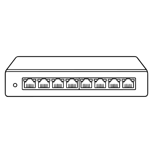Network switch illustration (Line style)